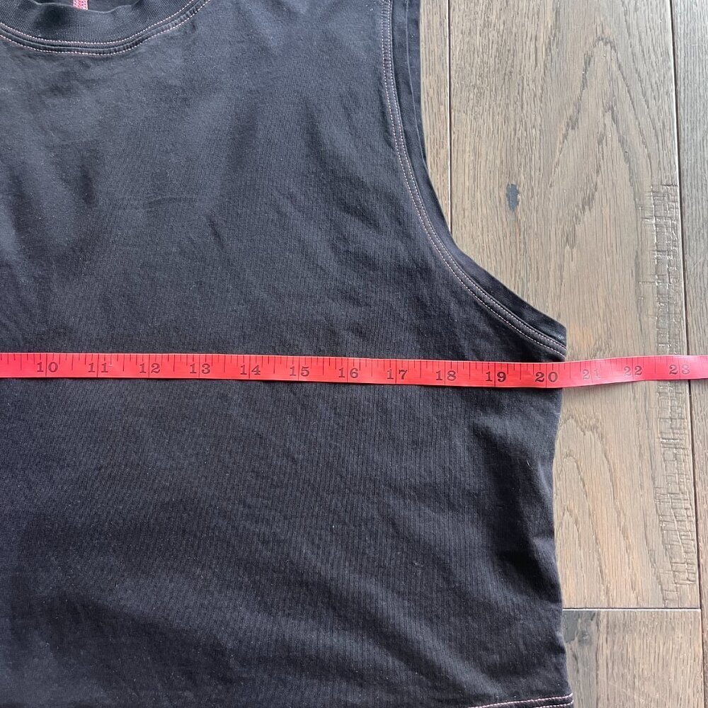 Lululemon Crop Boxy Tank Top Black Size S Contrast Stitch Gym Yoga Activewear - Picture 4 of 5